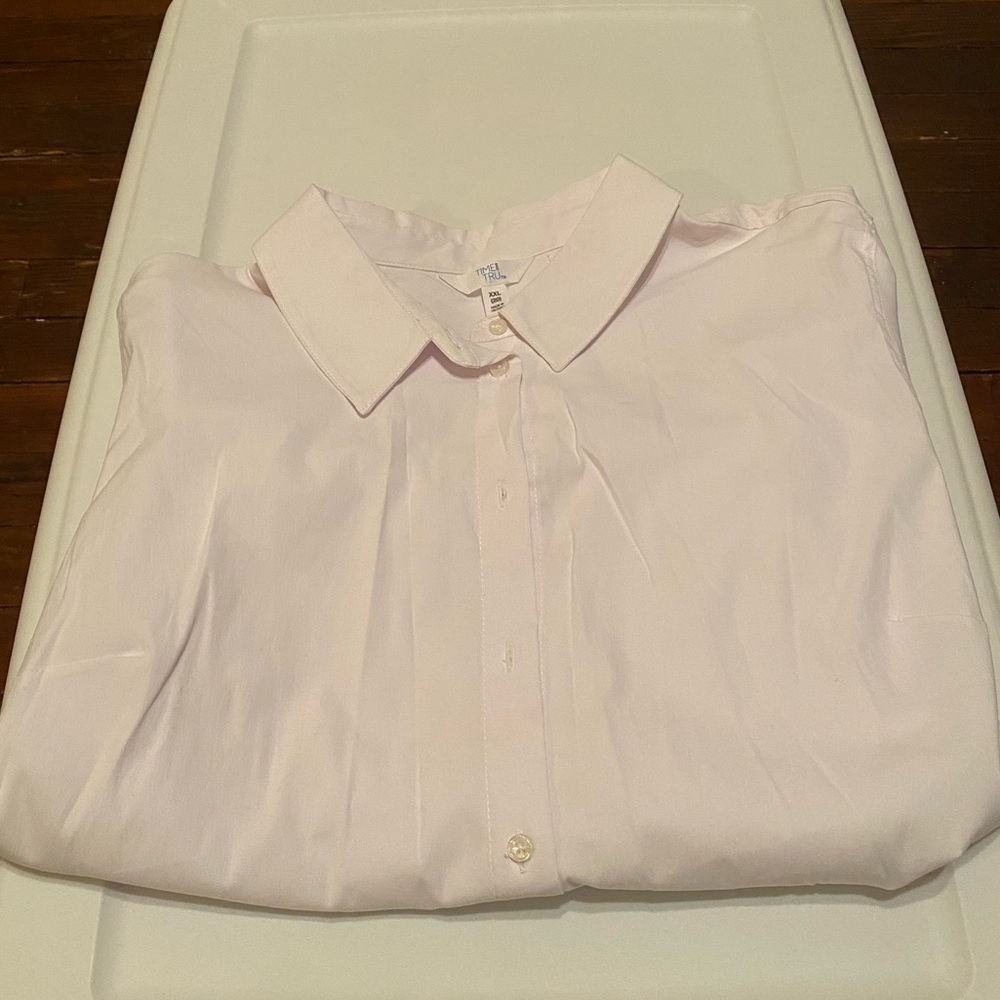 🔴White Button Down Collar Dress Shirt